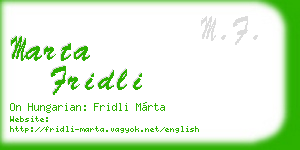 marta fridli business card